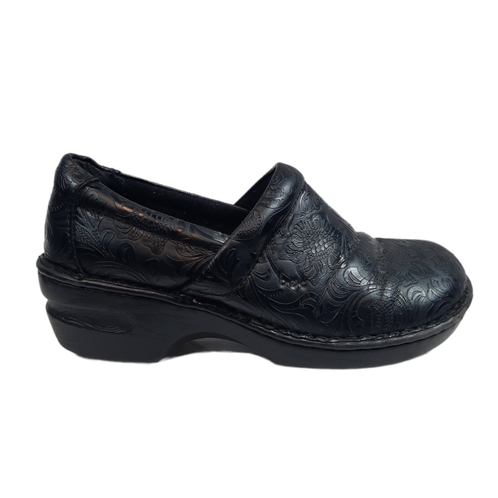 B.O.C Born Black Tooled Peggy Clogs Size 9‎ Women's Shoes